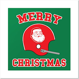 Classic Santa Single-Bar Football Helmet Posters and Art